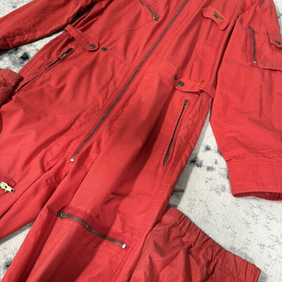 Rare Unique Giorgio Armani 1980s Runway Red Jumpsuit - Picture 3 of 10